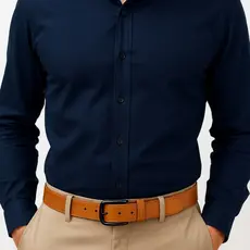 Cinto Masculino Marrom Couro Legítimo Fivela Quadrada Fumê 2 cm de Largura Moda Homem Presente