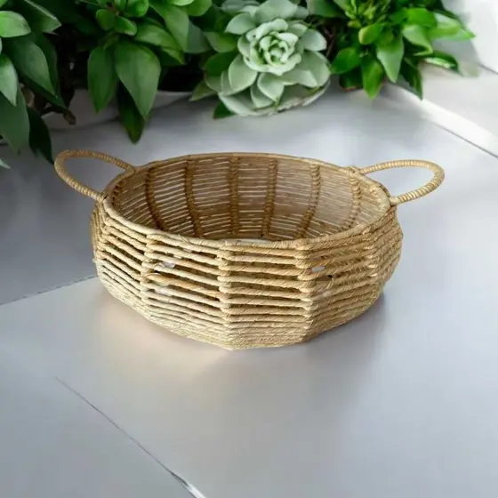 Fruteira Aramada artesanal  de Palha de Milho exclusiva decorativa para mesas e bancadas