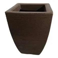 Vaso para plantas bojo quadrado escovado sem prato PP 28x19x12