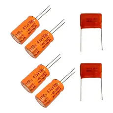 4 Capacitor Corneta 47x100 + 2 Capacitor Sup Tweeter 2,2x250
