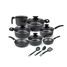 Conjunto Jogo de Panelas Teflon Viena 10 Pçs Antiaderente Tampa de Vidro