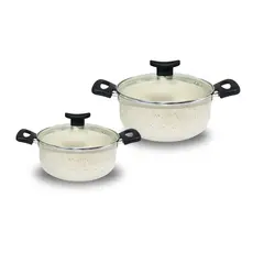 Conjunto 2 Panelas Caçarola Elegance Revestimento Teflon Pequena Antiaderente 5 Camadas