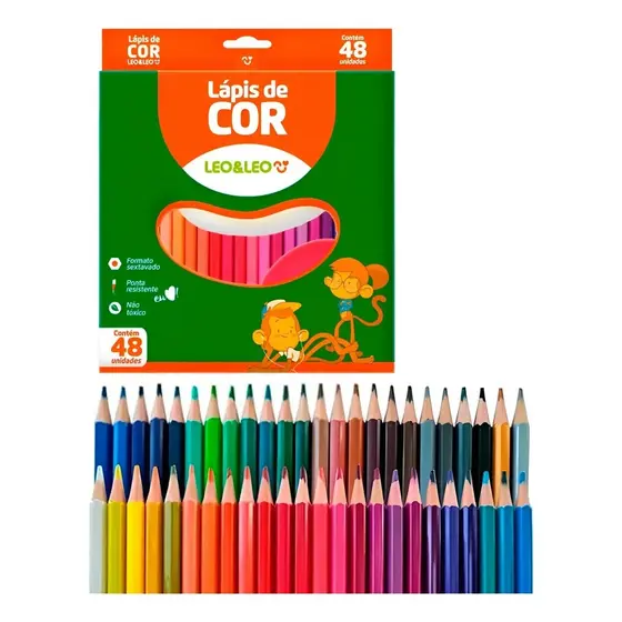 Lápis 48 Cores Sextavado Flex - Leo&Leo (Leonora)