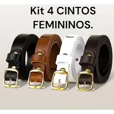 Kit 4 Cinto Feminino Fino Moda - DOURADA