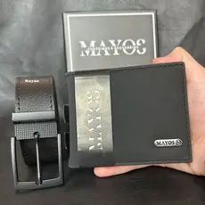 Kit Cinto Masculino 125 CM + Carteira Masculina Couro P.U MAYOS (COM CAIXINHA).