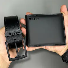 Kit Cinto Masculino 125CM + Carteira Masculina LISA.