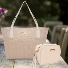 Kit Bolsa Feminina Palha Grande E Quadrada Básica Excelente Acabamento Promoção Desconto Especial