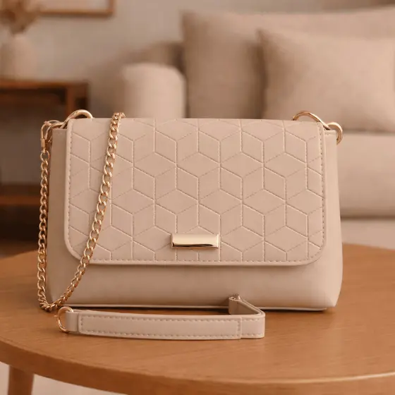 Bolsa Pequena Feminina Transversal Tiracolo Elegante Alça Corrente Moderna
