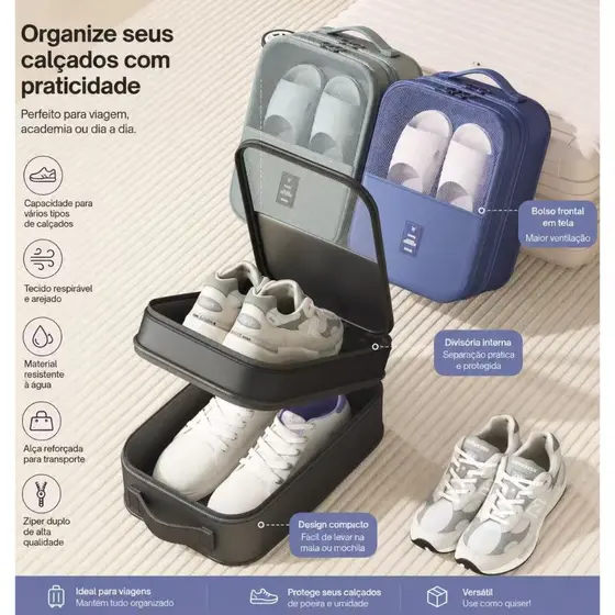 Organizador De Viagem Para Calçados Com Alça De Mão Multifuncional-P-599