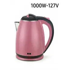 Chaleira Elétrica Rosa 1,8L Inox 127V Jarra Elétrica Ferve Água Rápido Desliga Automático Bak