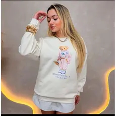 Moletom Careca Feminino Ursinho Teddy Estiloso