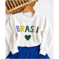 Moletom Infantil Brasil BR Homenagem Torcida Casaco Careca Unissex