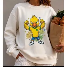 Moletom Careca Passarinho Amarelo Brasil Torcida Homenagem