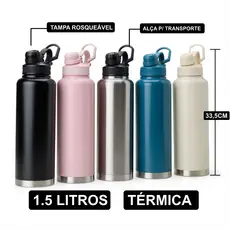 GARRAFA DE AGUA CAFE GRANDE 1,5 LITROS QUENTE FRIO INOX DUPLA PAREDE