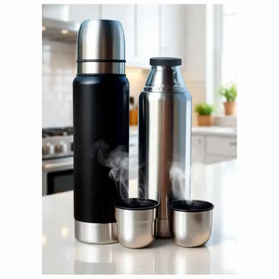 Garrafa Térmica para Cafe 1 Litro - Conserva quente/frio - camping / praia Garrafa de Cafe
