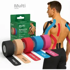 Fita Kinesio Tape 5m Bandagem Elástica Terapêutica Muscular Impermeável Alta Fixação Profissional