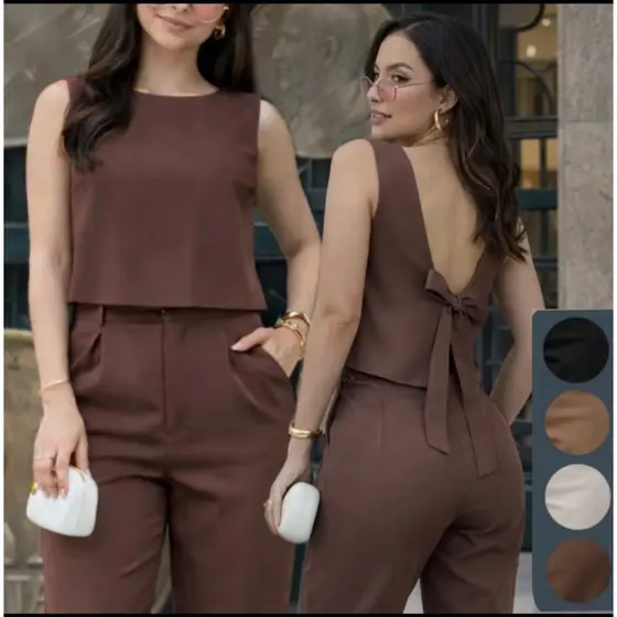 Conjunto Feminino Alfaiataria  Com Bolso. LINHA PREMIUM