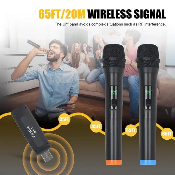 Microfones Sem Fio Sinal Forte Digital Igreja