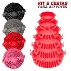 Kit 6 Capas Protetoras de AirFryer de Silicone Diferentes Medidas