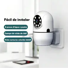 Câmera De Segurança Wifi Ip Tomada Parede 1080P Giratória App Yousee/icsee