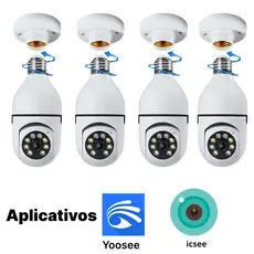 Câmera Segurança Prova D'água Infravermelho Lâmpada Externa 360 Sem Fio Wifi 2.4G - ICSEE YOOSEE