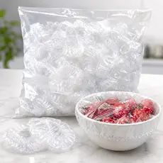 Kit De 100 á 400 Tampas De Plástico Descartáveis para Alimentos e Potes Multiuso Vedação Prática E Conservação