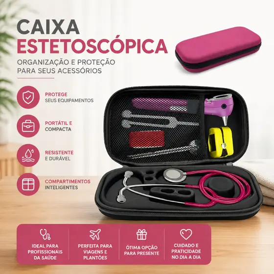 Caixa Estetoscópica Caixa Portátil para Armazenamento de Estetoscópio Multifuncional para Mulheres Grávidas Ca