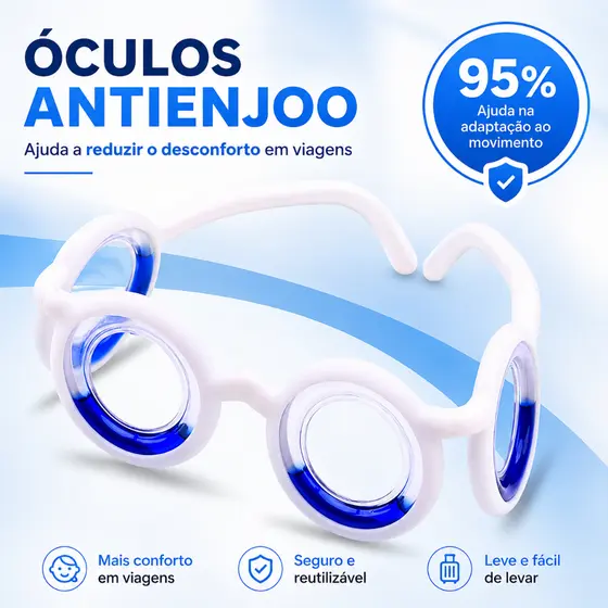 Óculos anti náuseas anti enjoo do movimento. Não enjoar carro, ônibus, barco, movimento