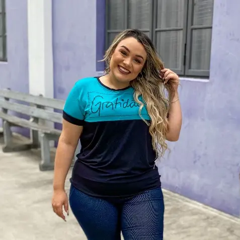 Blusa Feminina Plus Size Estampa Gratidão Elegante Casual 102524-A