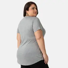 Blusa Tampa Bumbum Básica Moda Plus Size Long Line 1126-C1