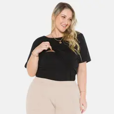 Blusa Amamentação Manga Curta Viscolycra Várias Cores Gestante 1181-A