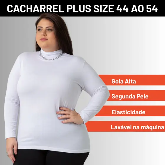 Blusa de Frio Cacharrel Gola Alta Feminina Plus Size 1130-A