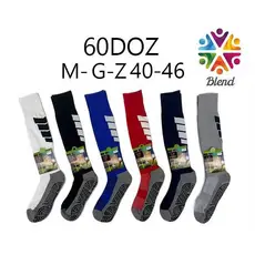 KIT 12 MEIÃO DE FUTEBOL ALGODÃO  CANO LONGO SPORT C/ DERRAPANTE 40-46