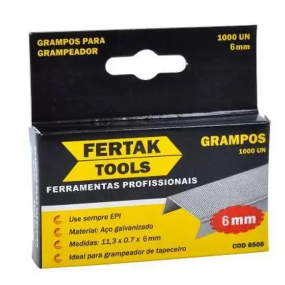 Grampo para Grampeador Tapeceiro madeira kit 5000 unidades 1000 unidades 6mm 8mm 10mm 12mm