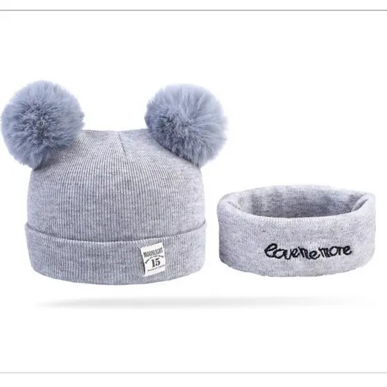 Kit Touca + Cachecol Gorro Bebê Infantil Frio Menina Menino