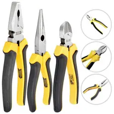 Kit Jogo 3 Alicates Utilidades Universal Corte Bico Profissional Ferramenta Trabalho organização ferramentas doméstica