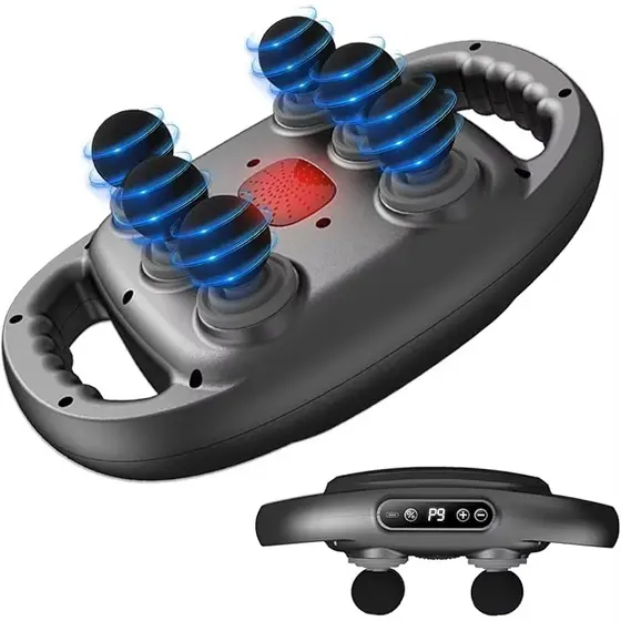 Massageador Elétrico Corporal com 6 Pontas – Pistola de Massagem Muscular Profunda
