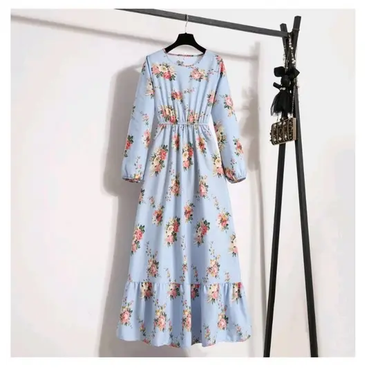 Vestido com flores e manga comprida Variados Choice