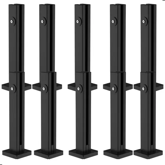 Kit 10 Torre Guarda Corpo Coluna Pinça Preto 30cm Para Vidro