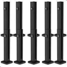 Kit 10 Torre Guarda Corpo Coluna Pinça Preto 30cm Para Vidro