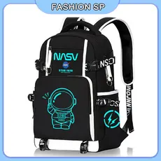 Mochila Masculina De Grande Capacidade Mochila Escolar Astronauta Mochila Luminosa