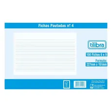Ficha Pautada Nº 4 6x9 com 100 Folhas – 227 x 151 mm Tilibra