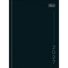 Agenda Costurada Diária Pepper 2027 12,3 x 16,6 cm – Preta - Tilibra