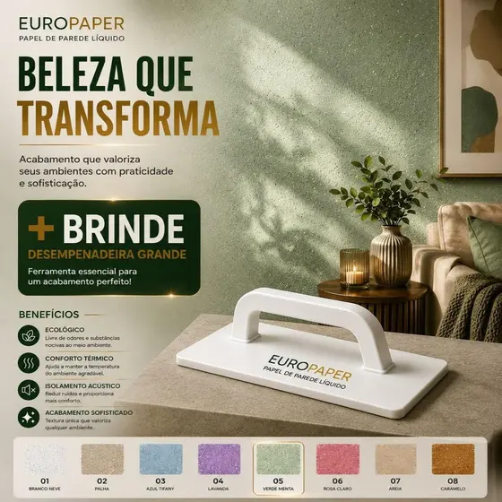 Papel de Parede Líquido Super Luxo Decoração de Vários Ambientes Internos