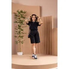 Camiseta Feminina Lisa Preta Casual Algodão Premium Blusa Básica T-Shirt Clean Confortável