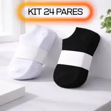 Kit 24 Pares Meias Soquete Cano Curto Adulto Unisex Premium Respiráveis