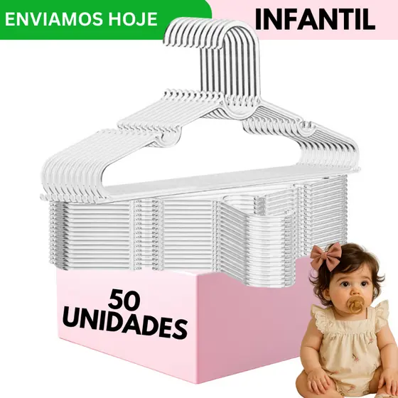 Cabide Infantil Acrílico Cabides Transparente Reforçado Organizar Roupas Acrílico