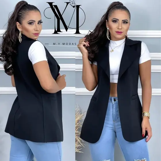 Colete Max Feminino Social Elegante Moda Executiva"