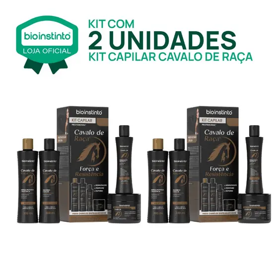 2 KITS CAVALO DE RAÇA Bio Instinto 8 Itens Força e Crescimento Resistência Anti Queda Fracos Nutriçã