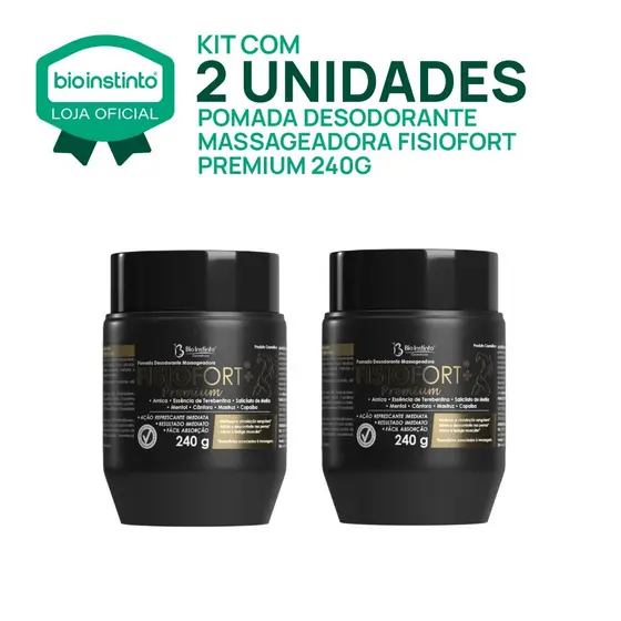 02 UN POMADA FISIOFORT PREMIUM 240g MARY LIFE Atleta Academia Dores Musculares Massagem